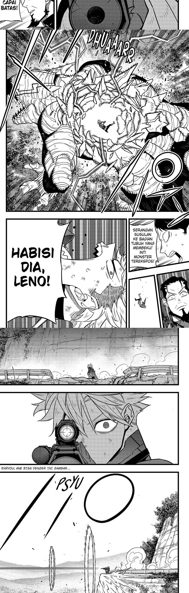8Kaijuu Bab 63 halaman 10