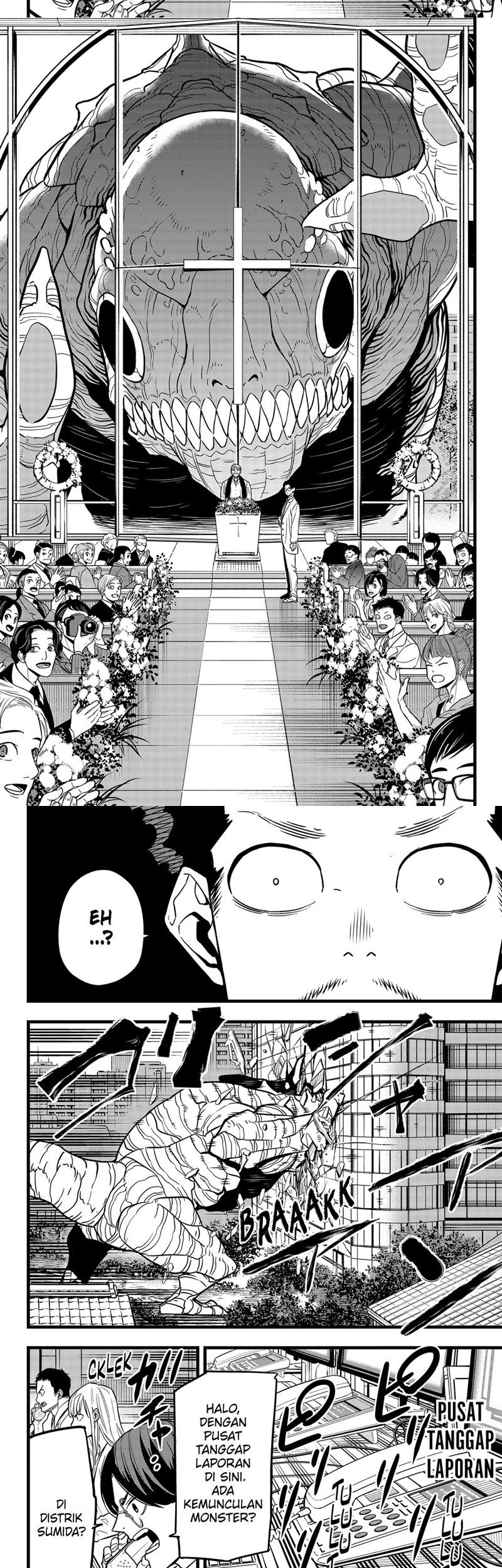 8Kaijuu Bab 70 halaman 3