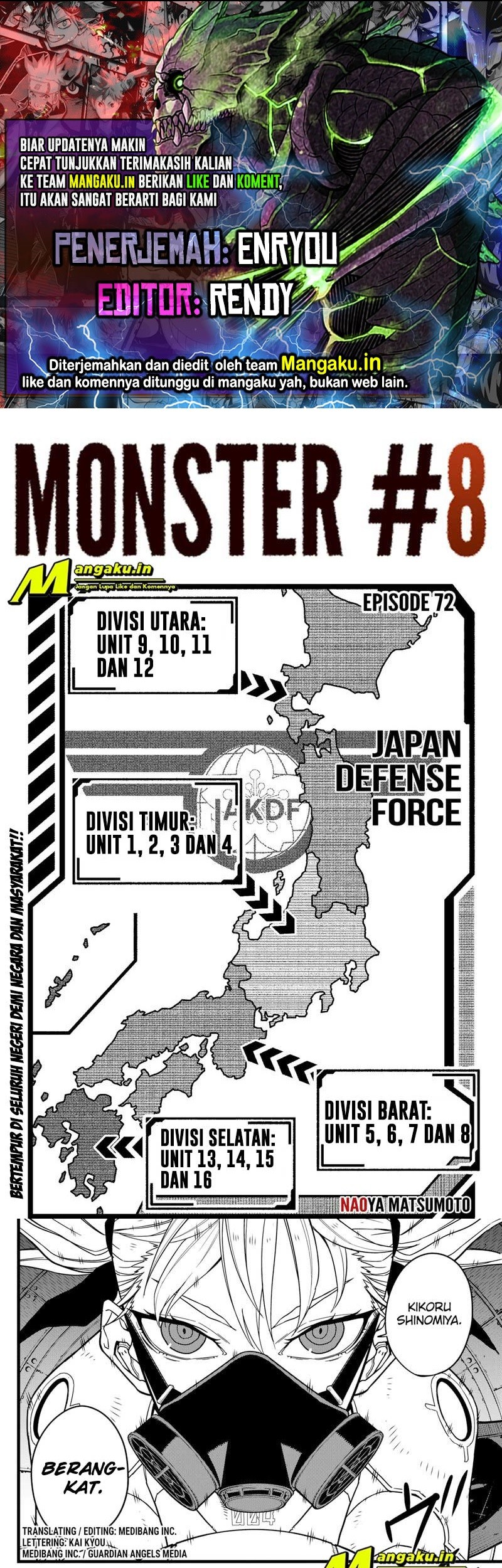 8Kaijuu Bab 72 halaman 1