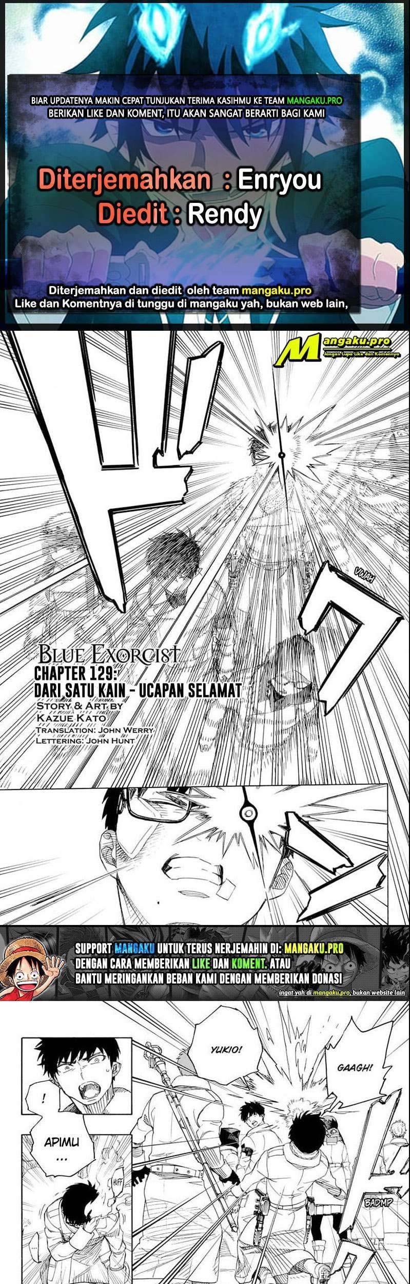 Ao no Exorcist chapter 129.1 halaman 1