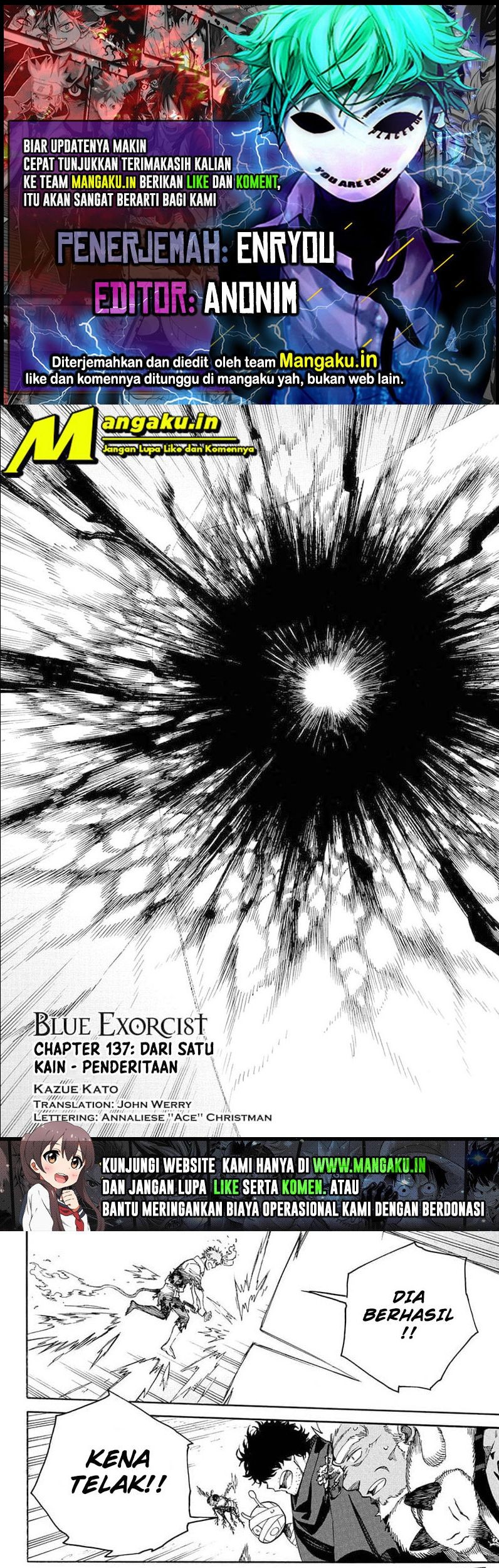 Ao no Exorcist chapter 137 halaman 1