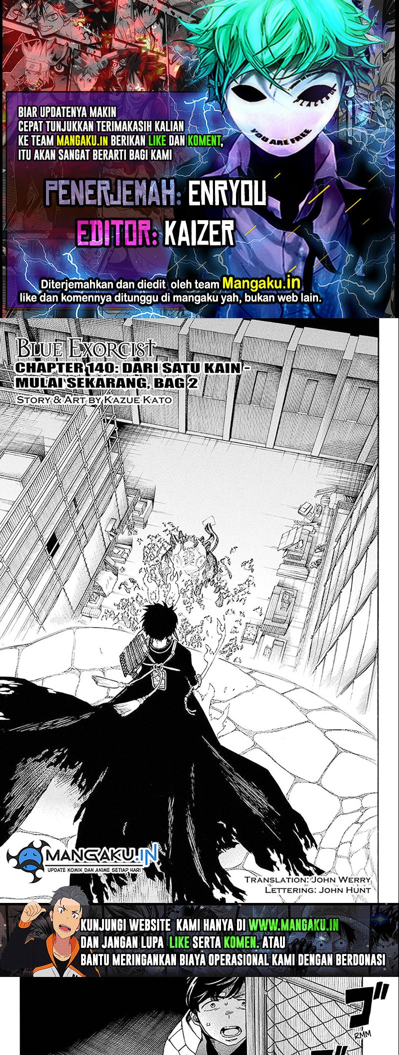 Ao no Exorcist chapter 140.1 halaman 1