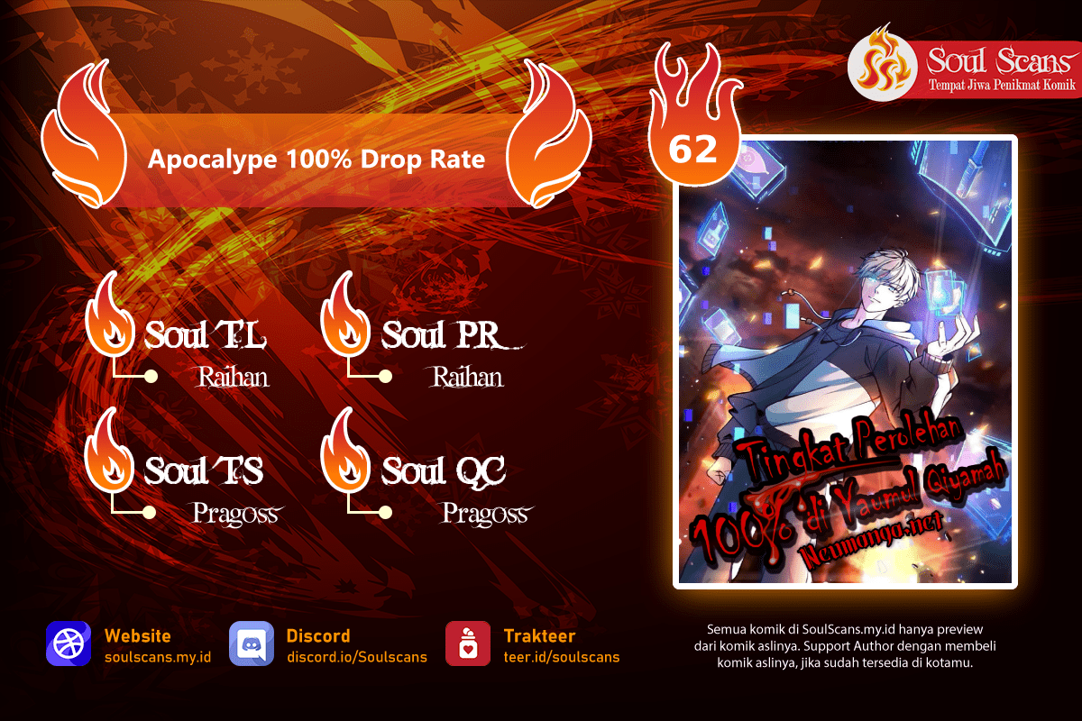 Apocalypse 100% Drop Rate Bab 62 halaman 1