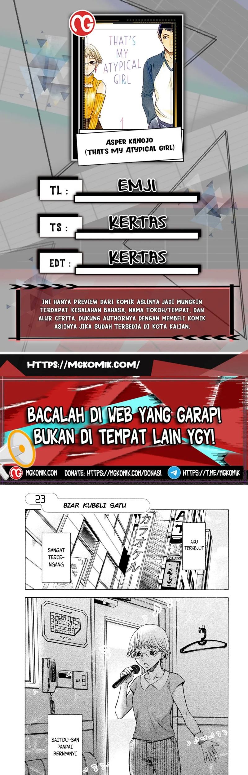 Asuperu Kanojo Bab 23 halaman 1