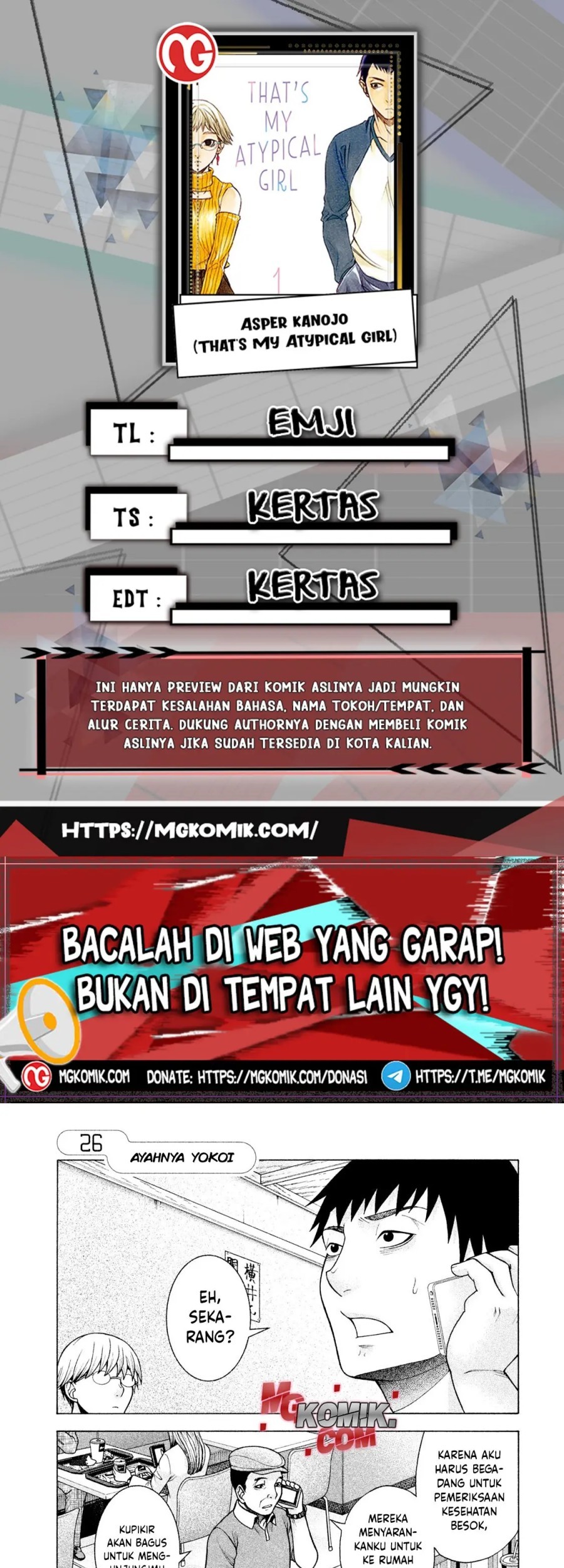Asuperu Kanojo Bab 26 halaman 1