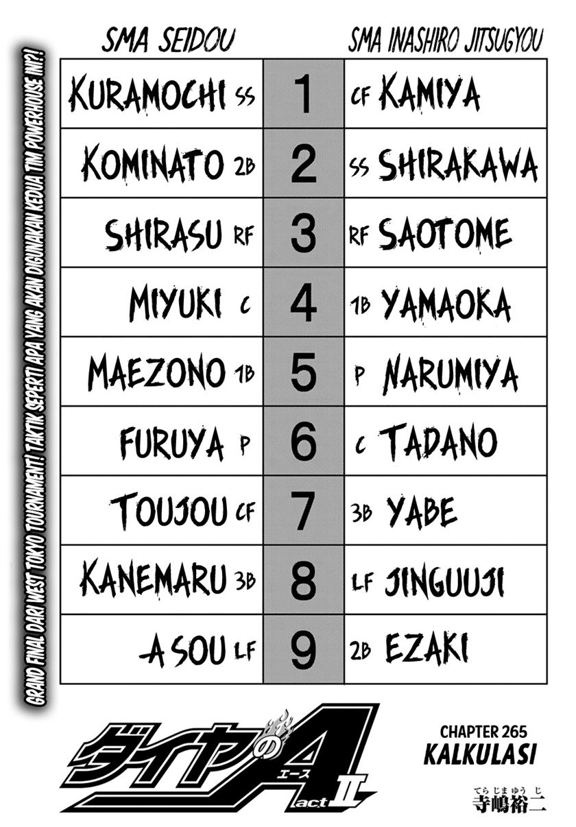 Diamond no Ace Act 2 Bab 265 halaman 2