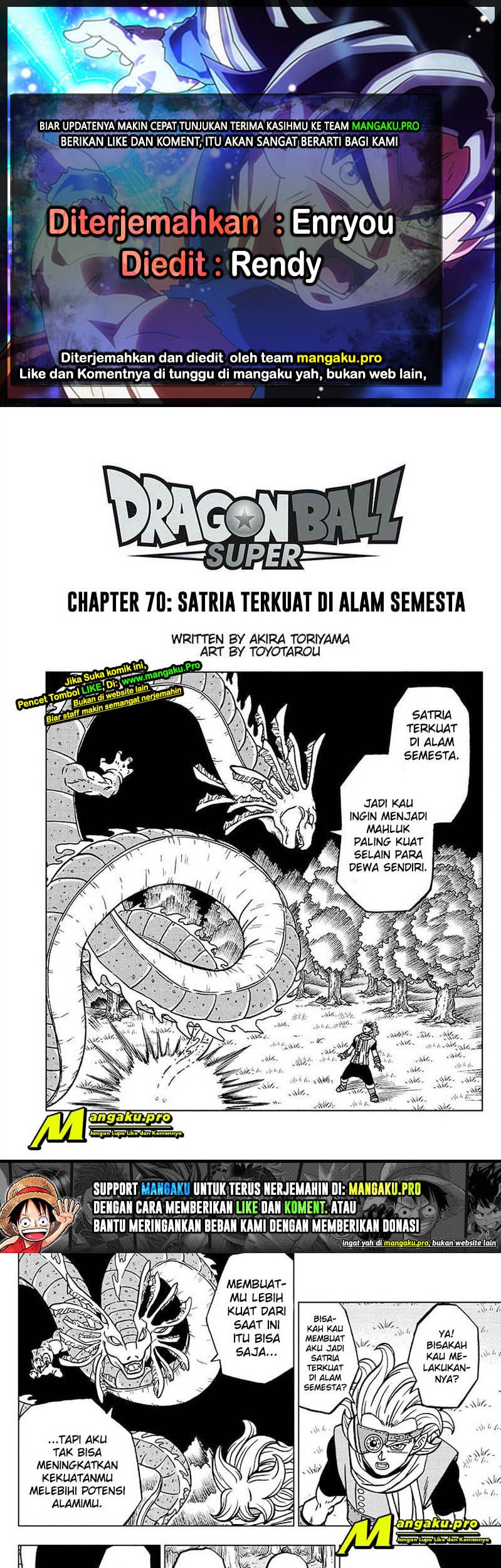 Dragon Ball Super chapter 70.1 halaman 1