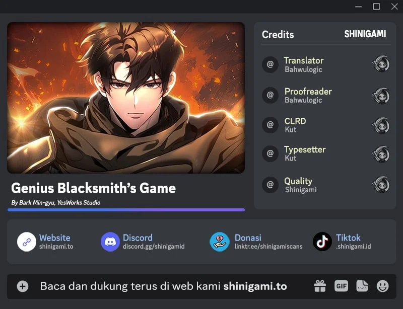 Genius Blacksmith’s Game chapter 47 halaman 1