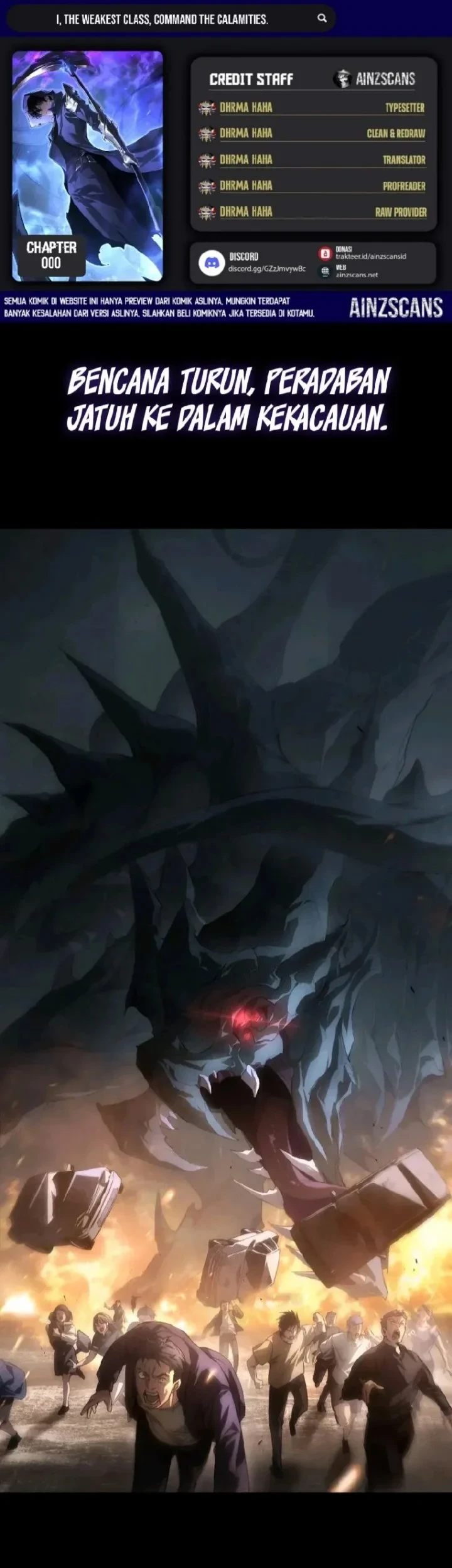 I, the Weakest Class, Command the Calamities Bab 0 halaman 1
