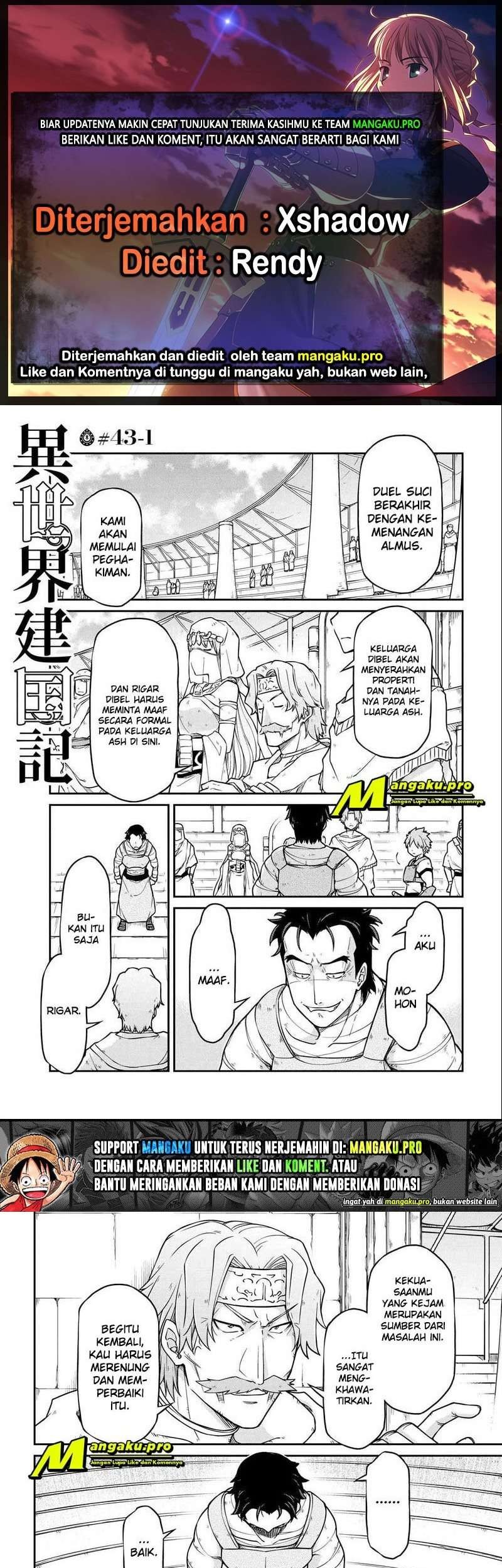 Isekai Kenkokuki Bab 43.1 halaman 1