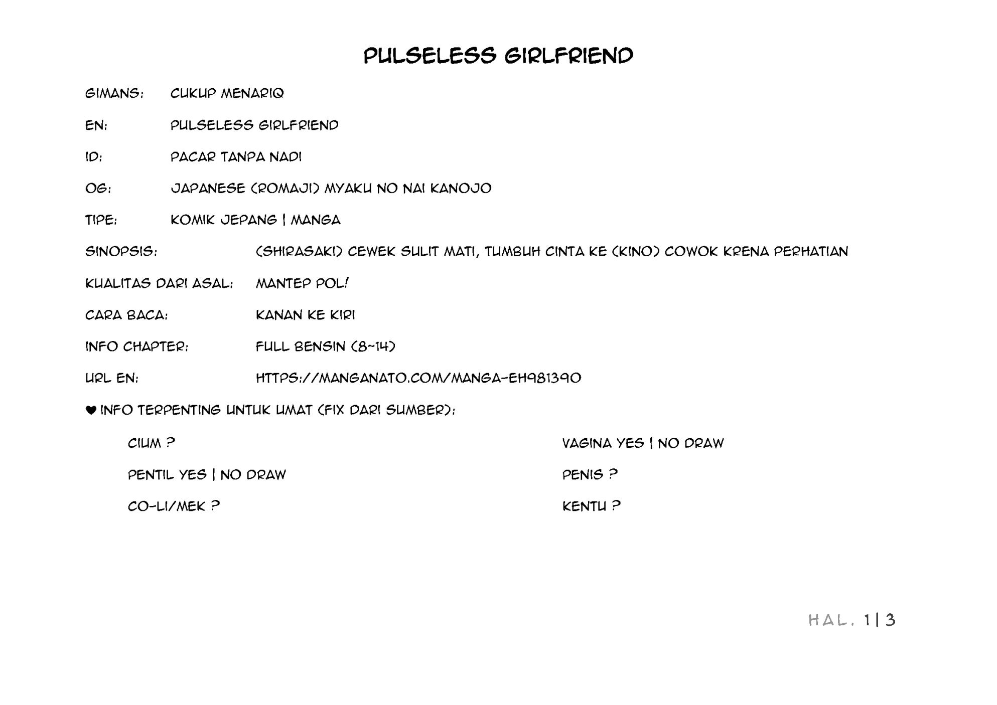 Pulseless Girlfriend Bab 09 halaman 1