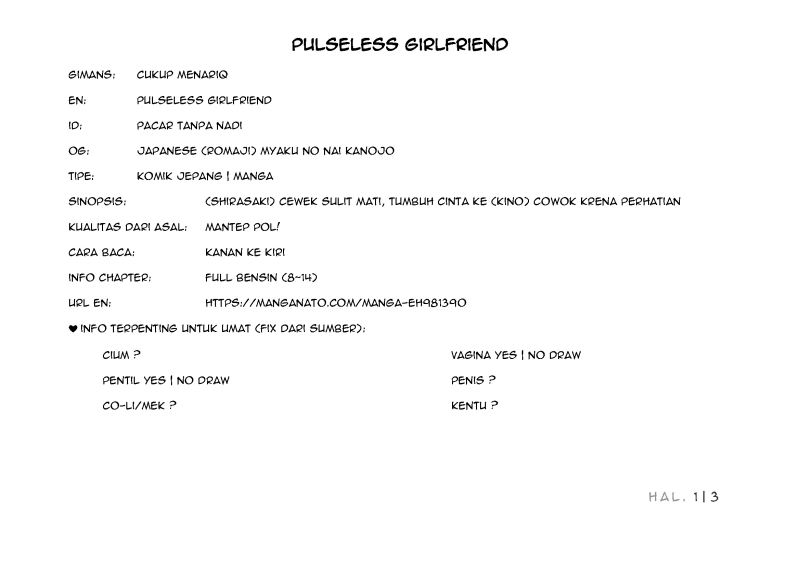 Pulseless Girlfriend Bab 13 halaman 1