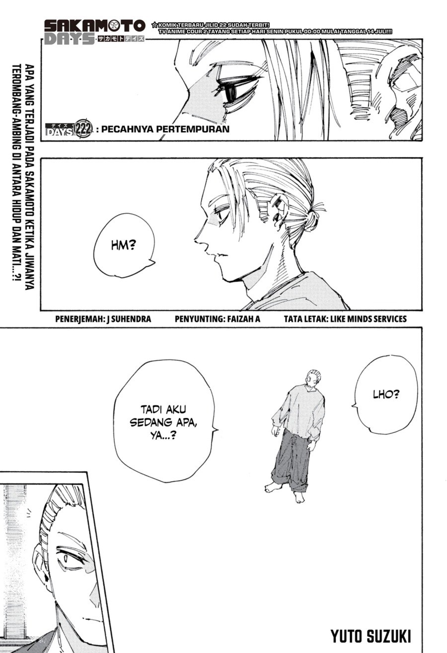 Sakamoto Days chapter 222 halaman 1