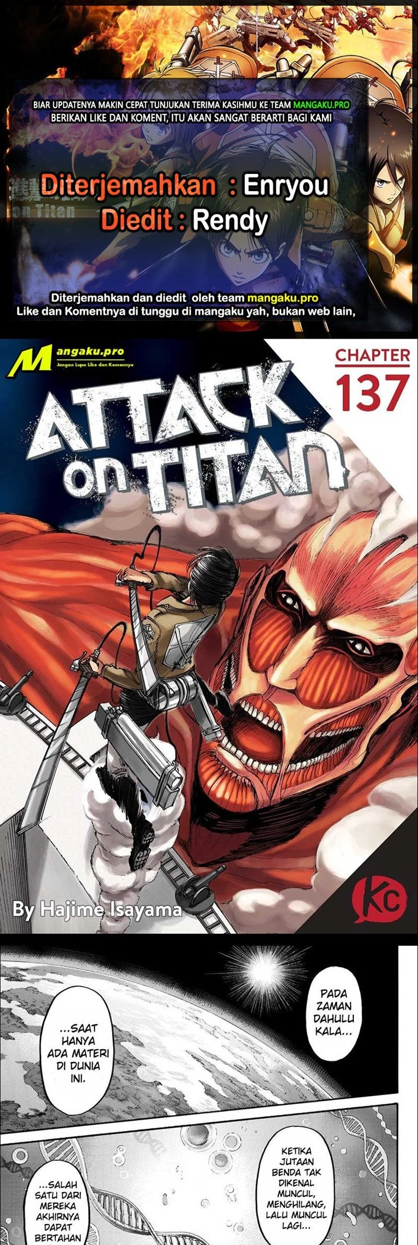 Shingeki no Kyojin Bab 137 halaman 1