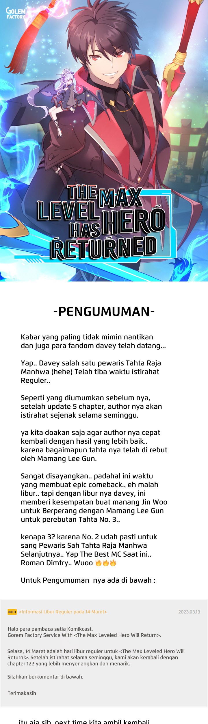 The MAX leveled hero will return! Bab 121.5 halaman 1