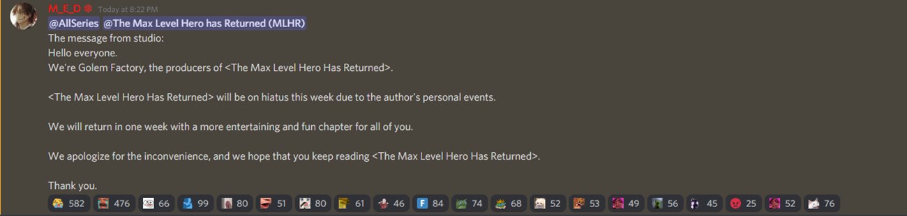 The MAX leveled hero will return! chapter 57.1 halaman 1