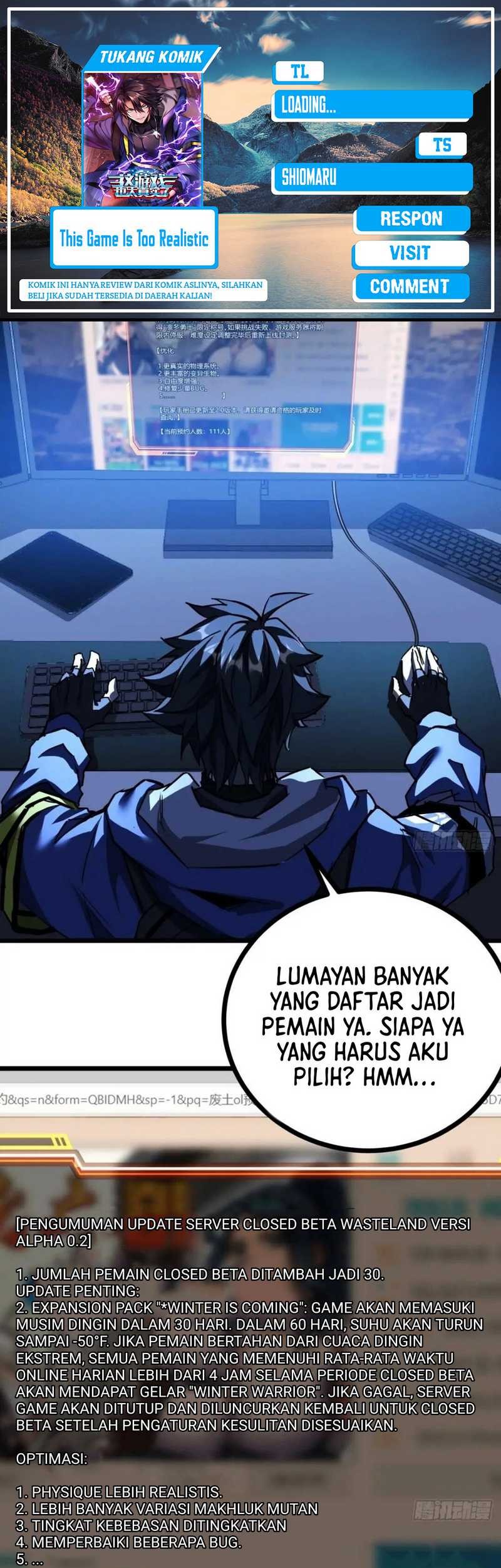 This Game Is Too Realistic chapter 27 halaman 1