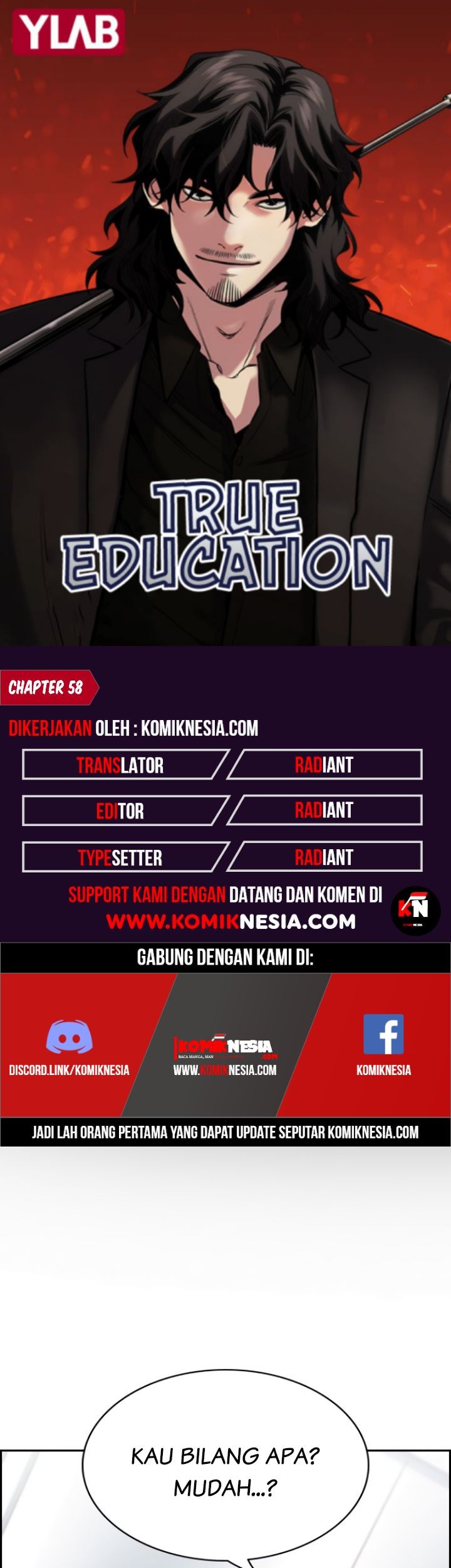 True Education Bab 58 halaman 1