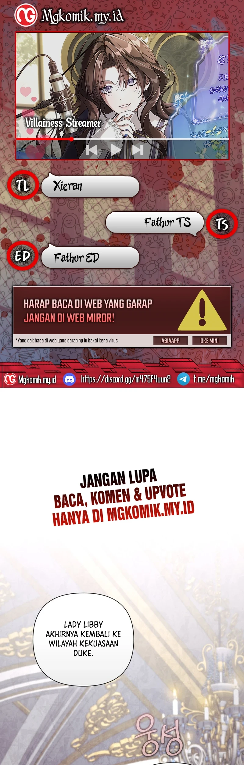 Villainess Streamer Bab 1 halaman 1